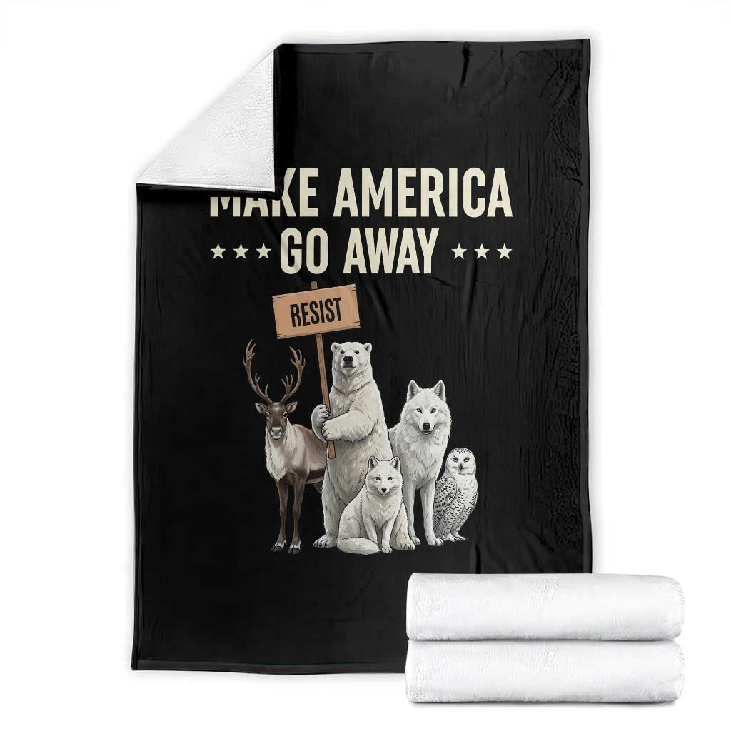 Make America Go Away Throw Blanket Greenland Support Gift TS12 Black Print Your Wear