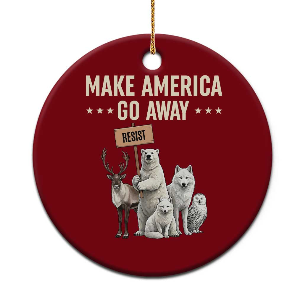 Make America Go Away Ceramic Ornament Greenland Support Gift TS12 1pc Red Print Your Wear