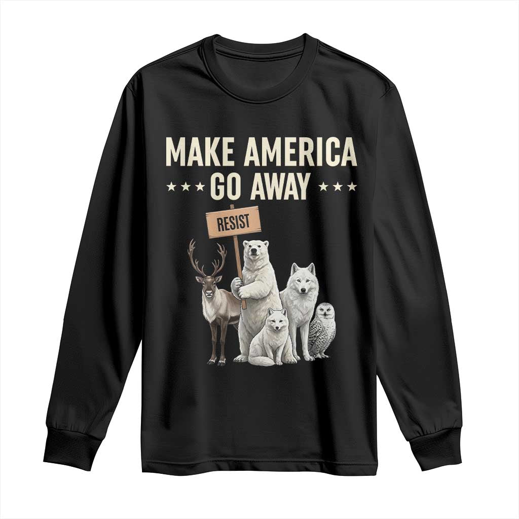 Make America Go Away Long Sleeve Shirt Greenland Support Gift TS12 Black Print Your Wear