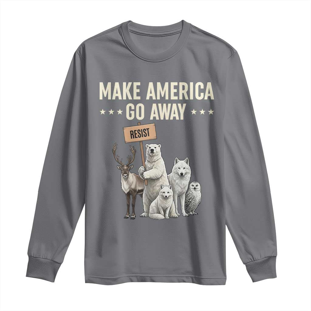 Make America Go Away Long Sleeve Shirt Greenland Support Gift TS12 Charcoal Print Your Wear