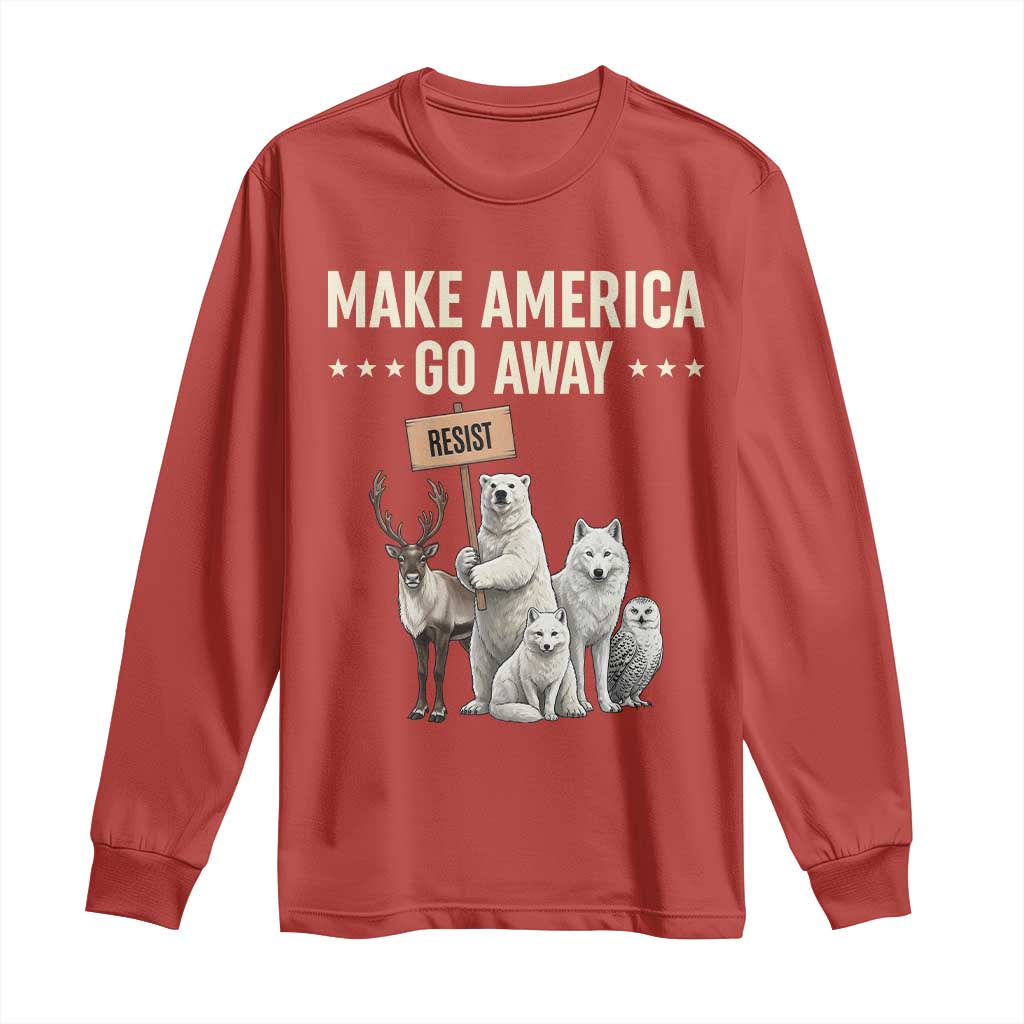 Make America Go Away Long Sleeve Shirt Greenland Support Gift TS12 Red Print Your Wear