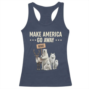 Make America Go Away Racerback Tank Top Greenland Support Gift TS12 Navy Print Your Wear