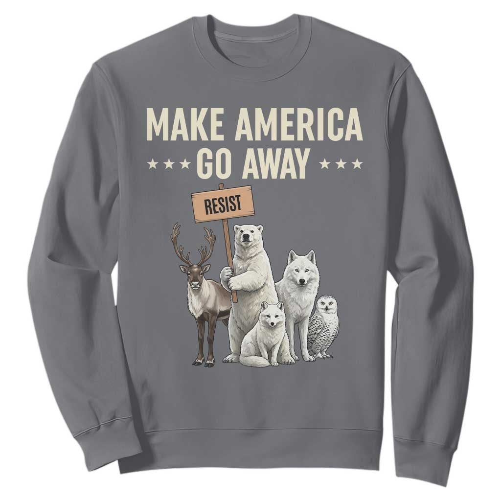 Make America Go Away Sweatshirt Greenland Support Gift TS12 Charcoal Print Your Wear