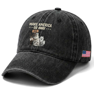 Make America Go Away Washed Cotton Baseball Cap Greenland Support Gift TS12 Print Your Wear