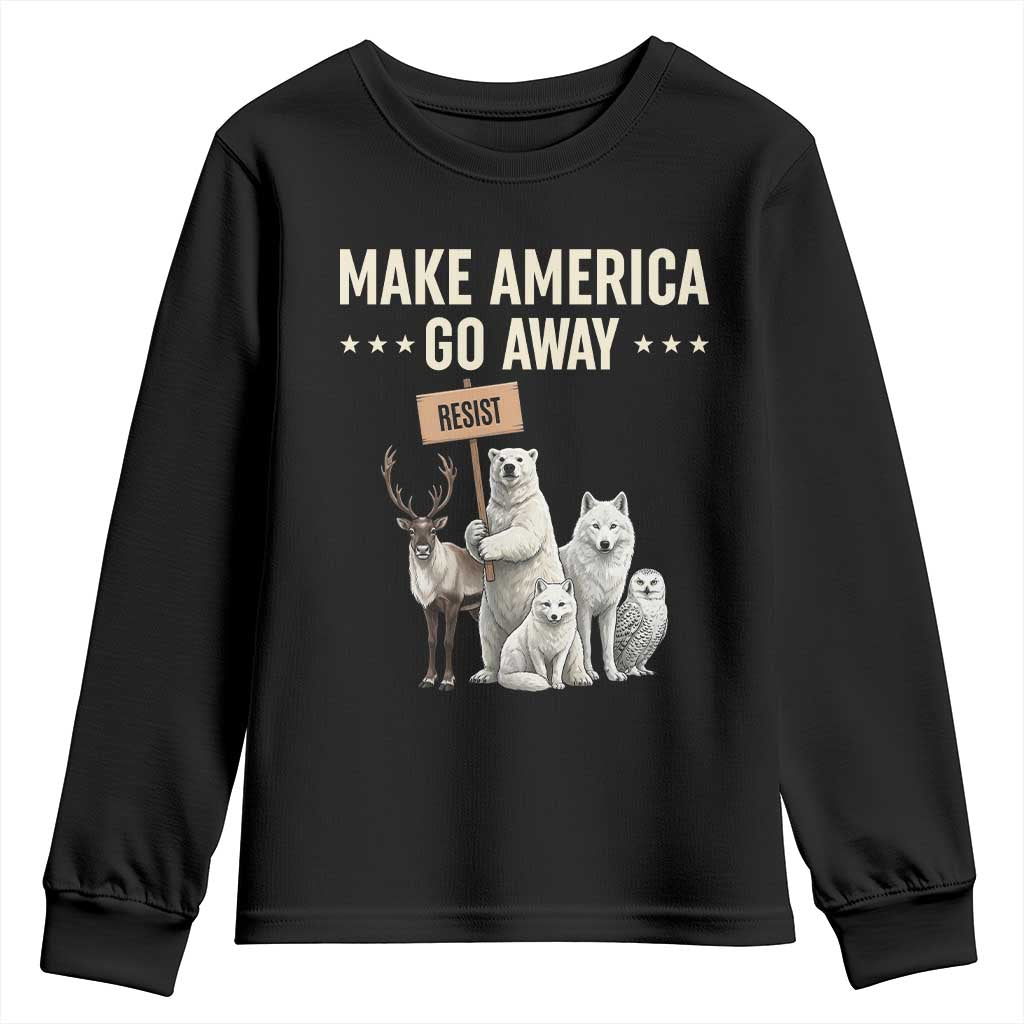Make America Go Away Youth Sweatshirt Greenland Support Gift TS12 Black Print Your Wear