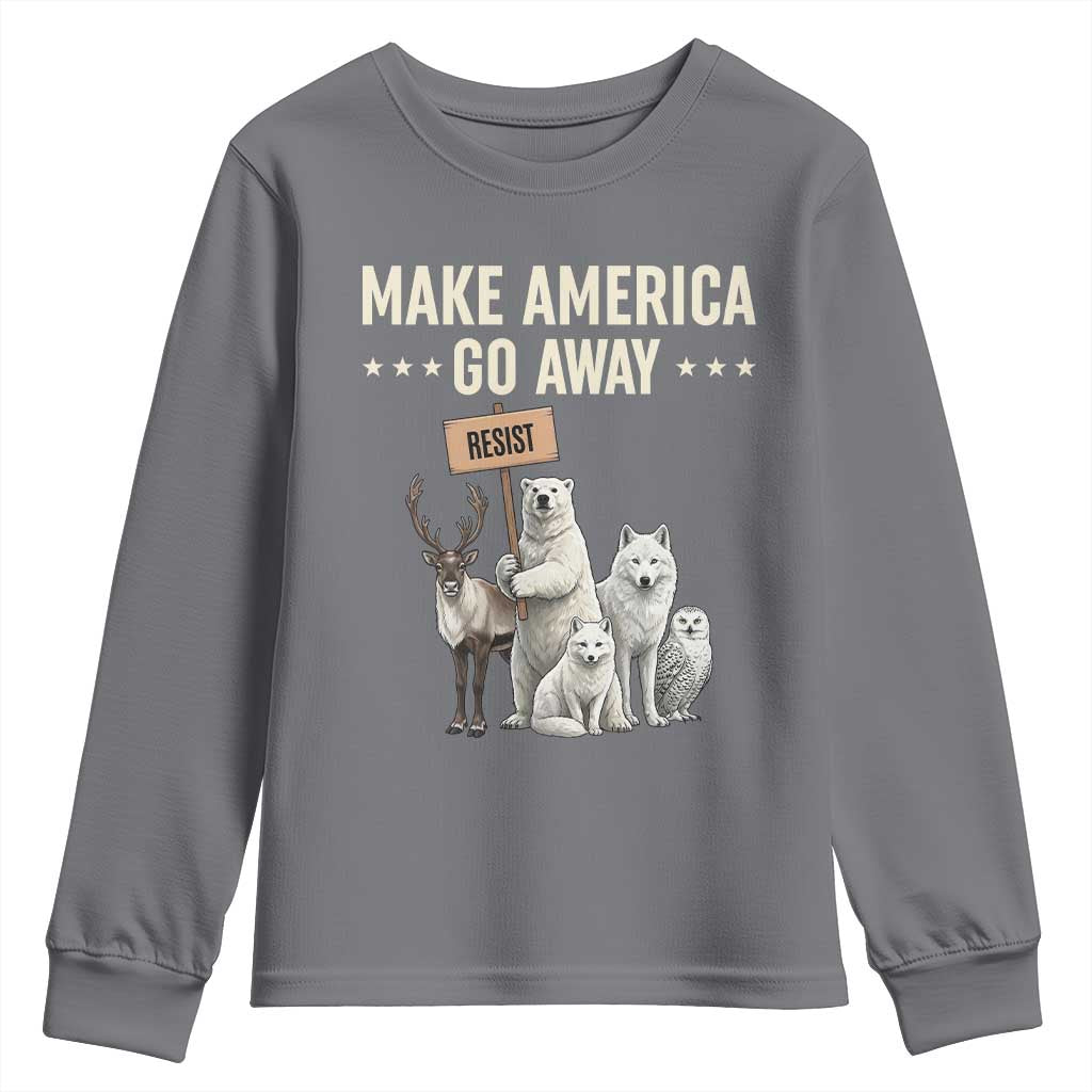 Make America Go Away Youth Sweatshirt Greenland Support Gift TS12 Charcoal Print Your Wear