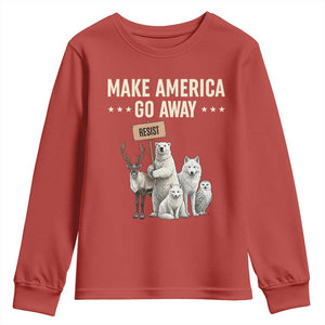 Make America Go Away Youth Sweatshirt Greenland Support Gift TS12 Red Print Your Wear