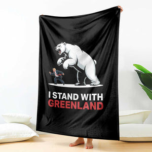 I Stand With Greenland Throw Blanket Anti Fascist Political Parody Gift TS12 Print Your Wear