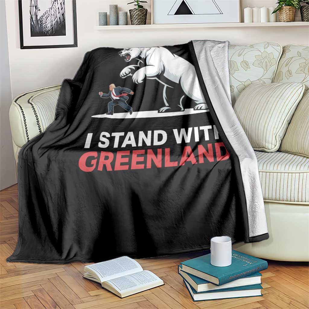I Stand With Greenland Throw Blanket Anti Fascist Political Parody Gift TS12 Print Your Wear