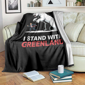 I Stand With Greenland Throw Blanket Anti Fascist Political Parody Gift TS12 Print Your Wear