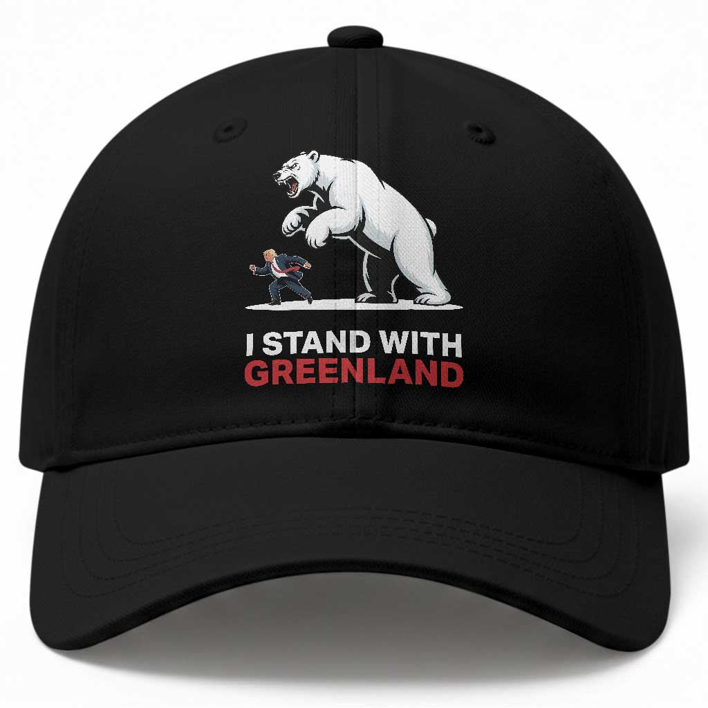 I Stand With Greenland Baseball Cap Anti Fascist Political Parody Gift TS12 Print Your Wear