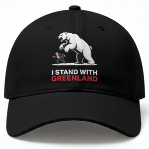 I Stand With Greenland Baseball Cap Anti Fascist Political Parody Gift TS12 Print Your Wear