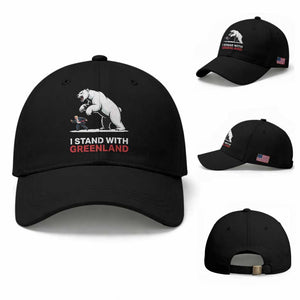 I Stand With Greenland Baseball Cap Anti Fascist Political Parody Gift TS12 Baseball Cap Universal Fit Black Print Your Wear
