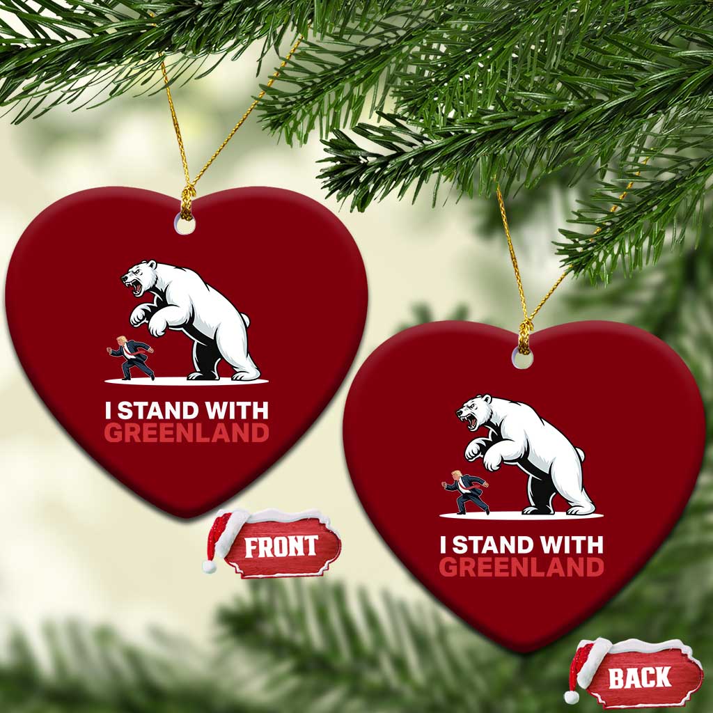 I Stand With Greenland Ceramic Ornament Anti Fascist Political Parody Gift TS12 Print Your Wear