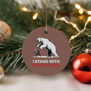 I Stand With Greenland Ceramic Ornament Anti Fascist Political Parody Gift TS12 1pc Mocha Print Your Wear