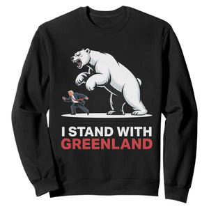 I Stand With Greenland Sweatshirt Anti Fascist Political Parody Gift TS12 Black Print Your Wear