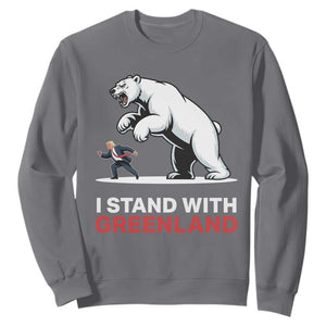 I Stand With Greenland Sweatshirt Anti Fascist Political Parody Gift TS12 Charcoal Print Your Wear