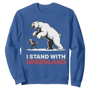 I Stand With Greenland Sweatshirt Anti Fascist Political Parody Gift TS12 Royal Blue Print Your Wear