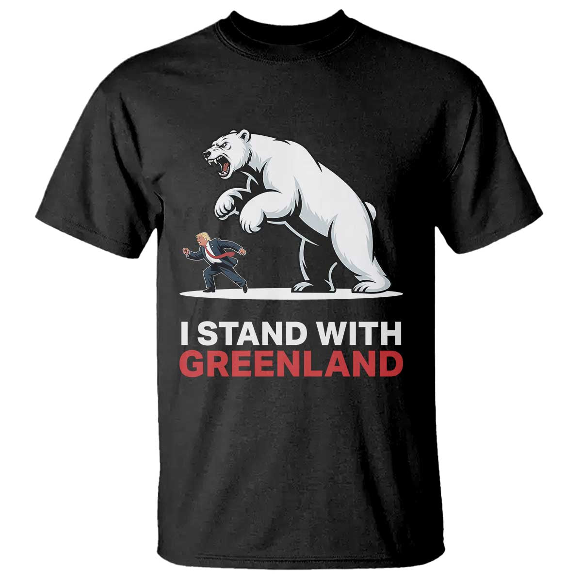 I Stand With Greenland T Shirt Anti Fascist Political Parody Gift TS12 Black Print Your Wear