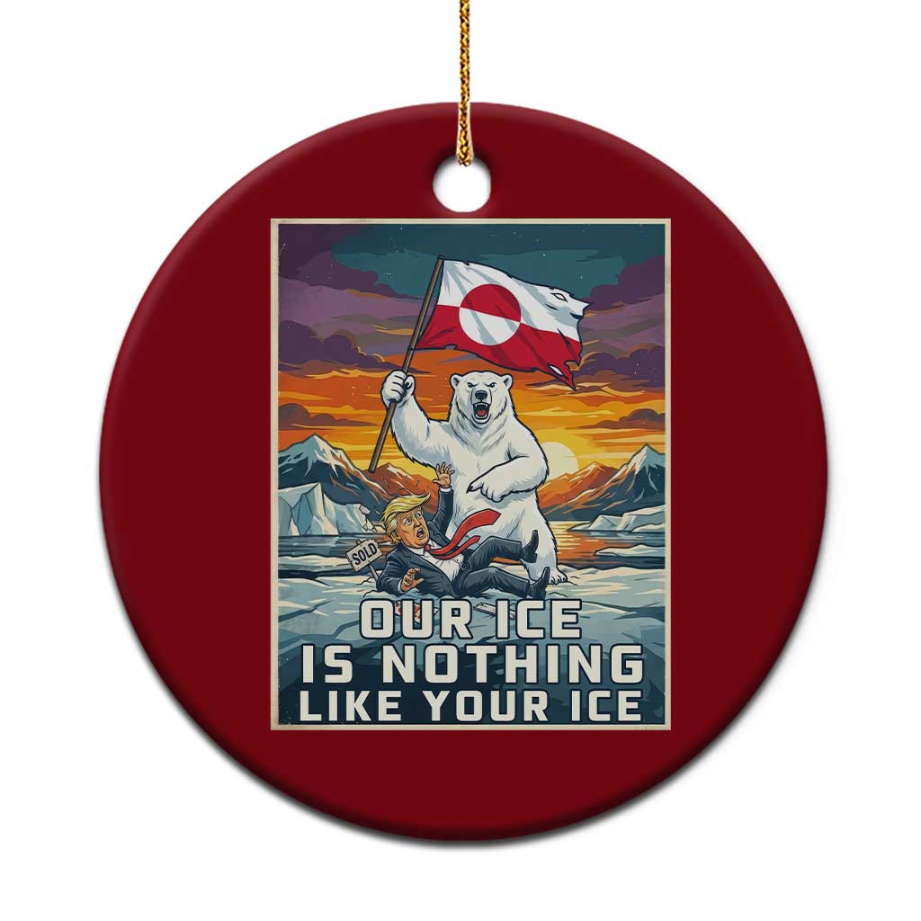 Funny Our Ice Is Nothing Like Your Ice Ceramic Ornament Greenland Support Gift TS12 1pc Red Print Your Wear
