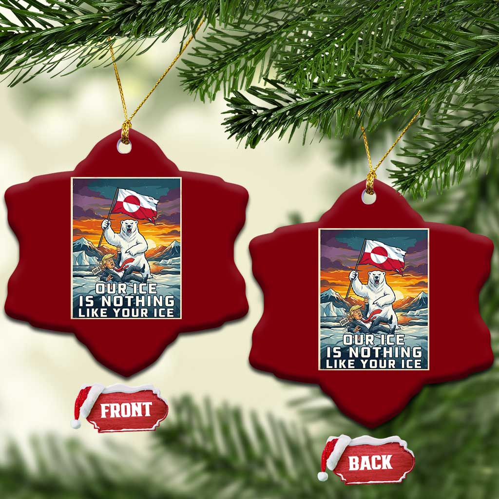 Funny Our Ice Is Nothing Like Your Ice Ceramic Ornament Greenland Support Gift TS12 Print Your Wear