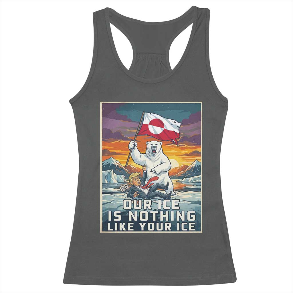 Funny Our Ice Is Nothing Like Your Ice Racerback Tank Top Greenland Support Gift TS12 Dark Heather Print Your Wear