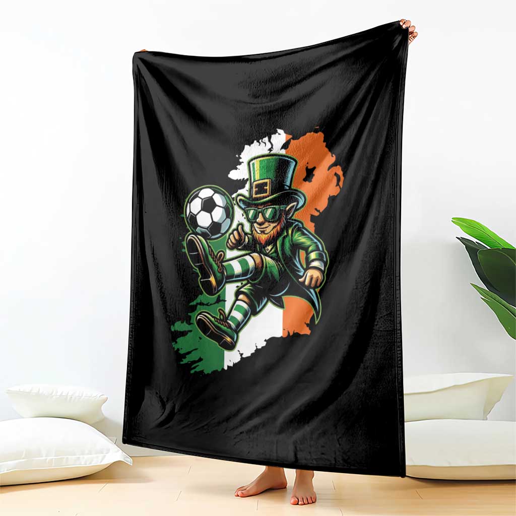 Funny Leprechaun Playing Soccer Throw Blanket St Patricks Day TS12 Print Your Wear