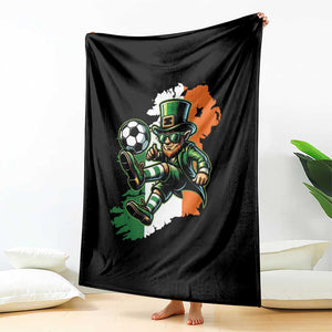 Funny Leprechaun Playing Soccer Throw Blanket St Patricks Day TS12 Print Your Wear