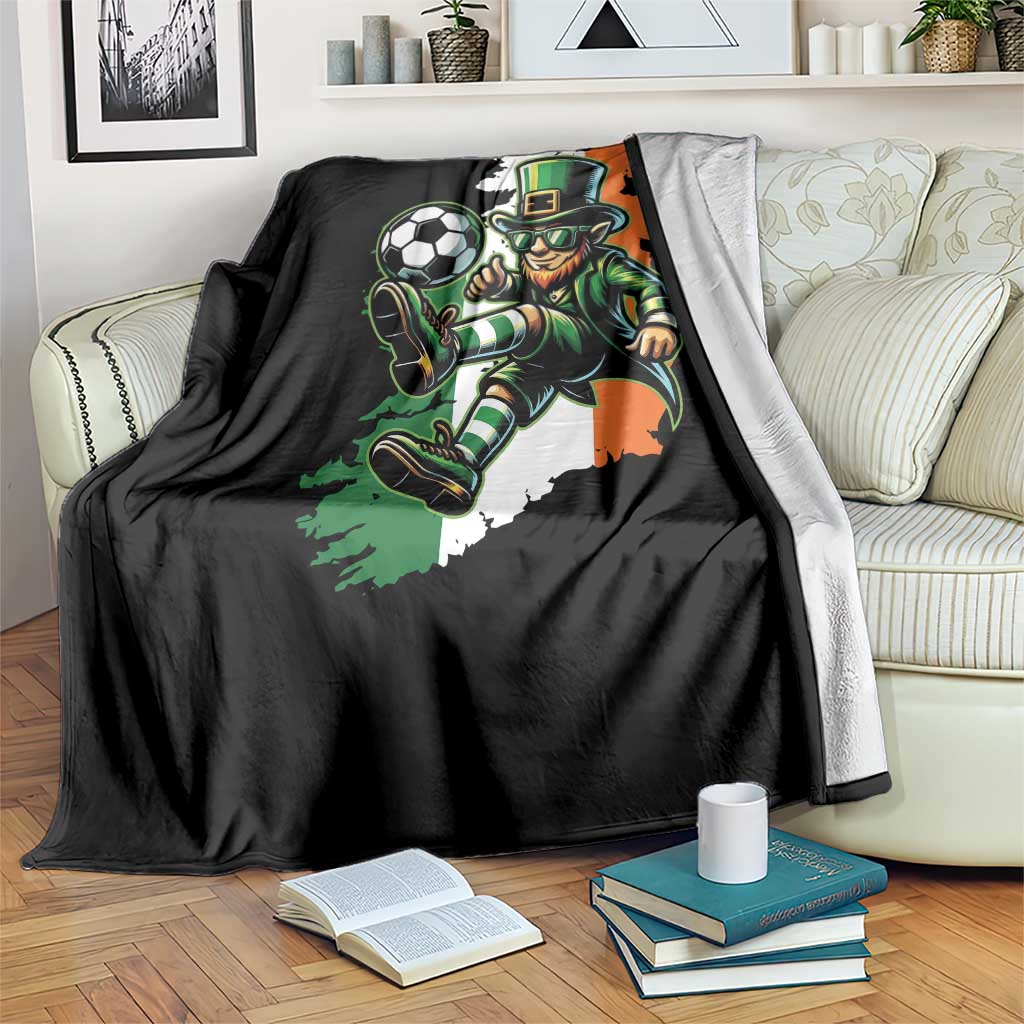 Funny Leprechaun Playing Soccer Throw Blanket St Patricks Day TS12 Print Your Wear