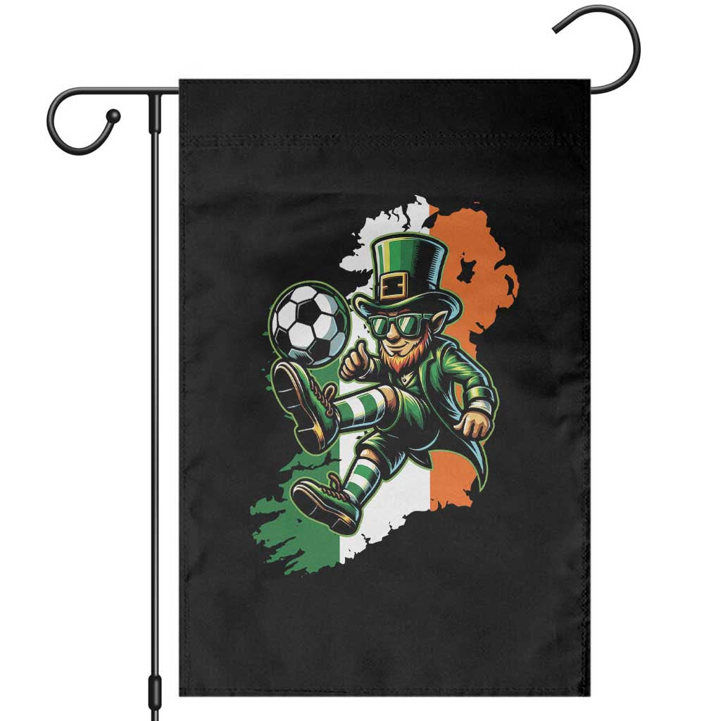 Funny Leprechaun Playing Soccer Garden Flag St Patricks Day TS12 Black Print Your Wear