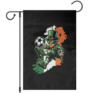 Funny Leprechaun Playing Soccer Garden Flag St Patricks Day TS12 Black Print Your Wear