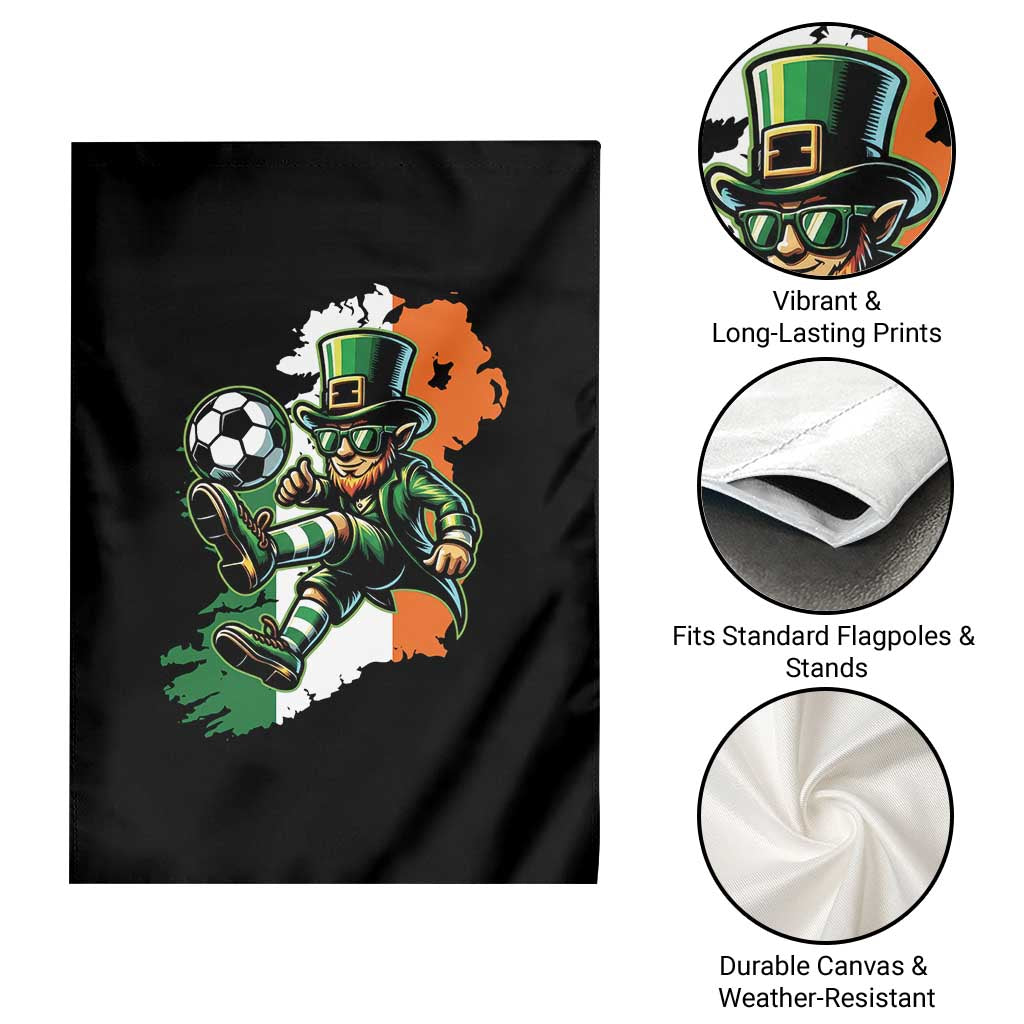 Funny Leprechaun Playing Soccer Garden Flag St Patricks Day TS12 Print Your Wear