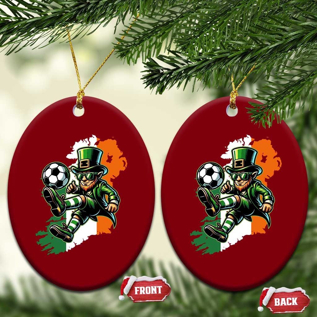 Funny Leprechaun Playing Soccer Ceramic Ornament St Patricks Day TS12 Print Your Wear