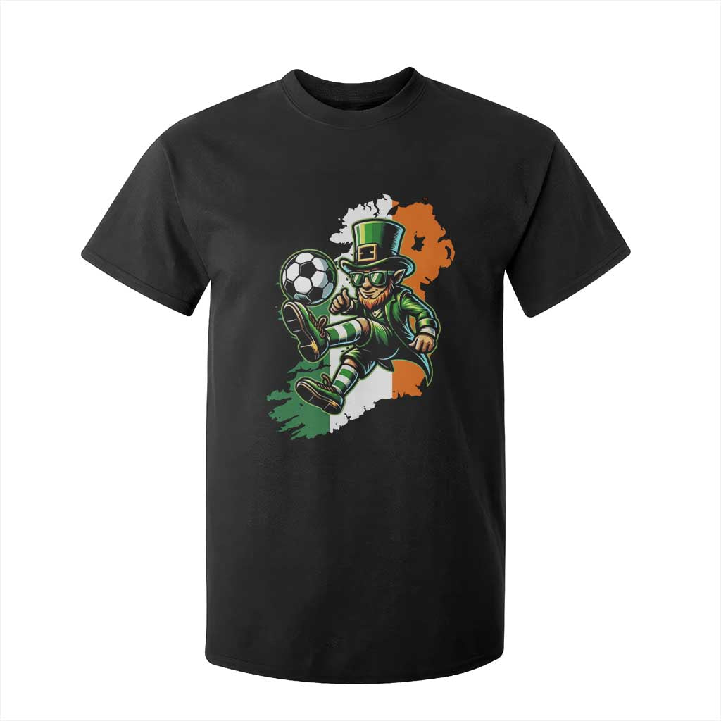 Funny Leprechaun Playing Soccer T Shirt For Kid St Patricks Day TS12 Black Print Your Wear