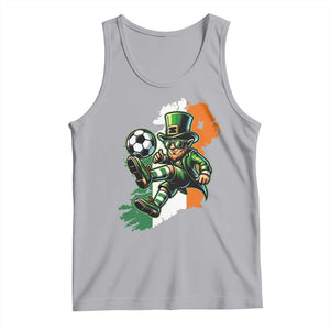 Funny Leprechaun Playing Soccer Tank Top St Patricks Day TS12 Athletic Heather Print Your Wear