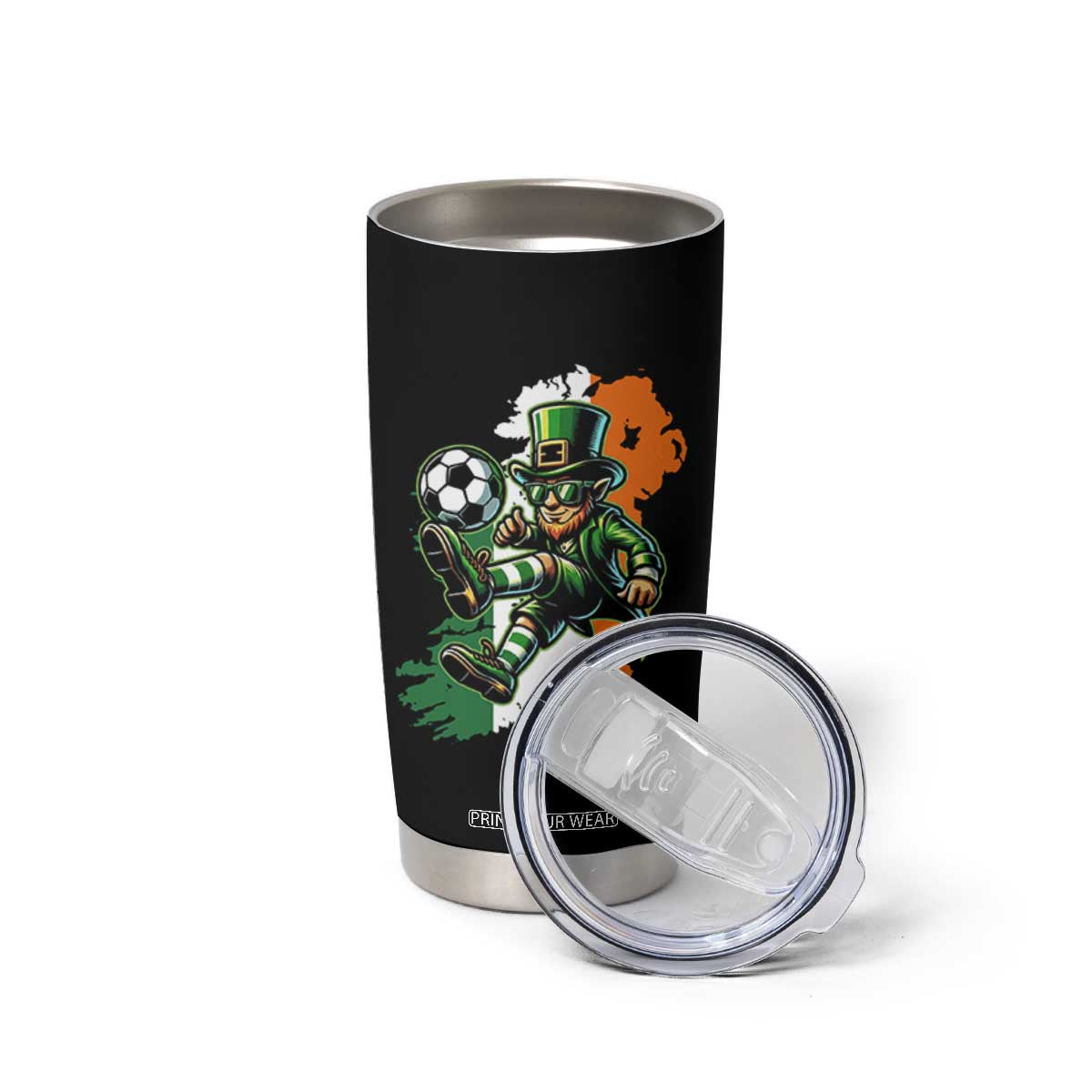 Funny Leprechaun Playing Soccer Tumbler Cup St Patricks Day TS12 Print Your Wear