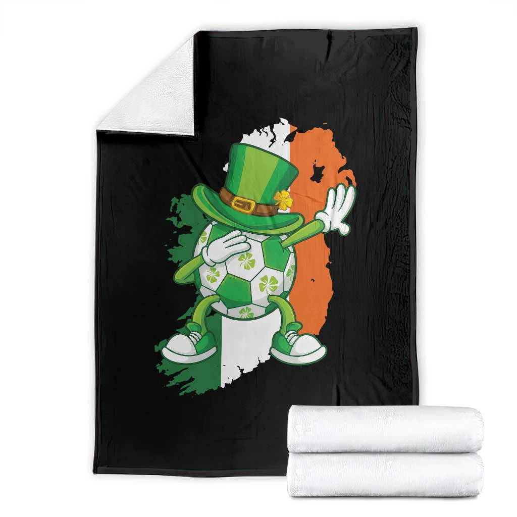 Funny Dabbing Soccer Ball Throw Blanket St Patricks Day TS12 Black Print Your Wear