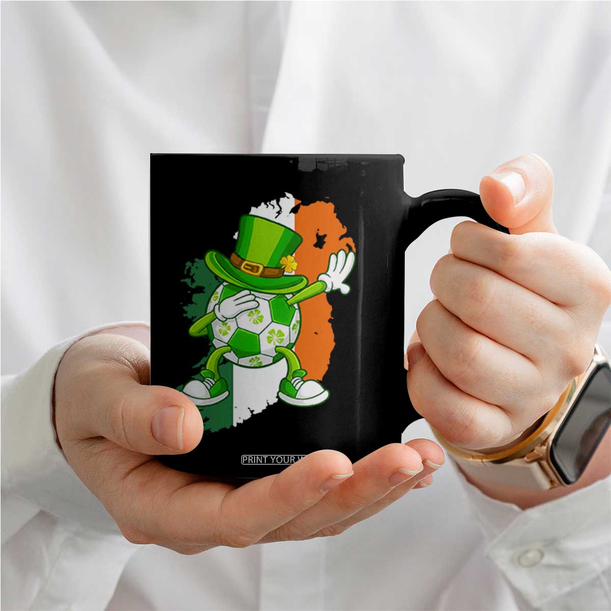 Funny Dabbing Soccer Ball Coffee Mug St Patricks Day TS12 Print Your Wear