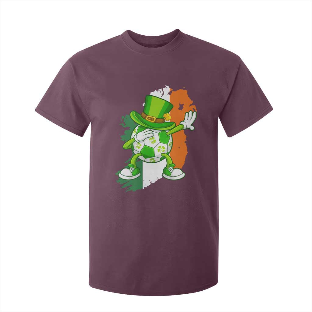 Funny Dabbing Soccer Ball T Shirt For Kid St Patricks Day TS12 Maroon Print Your Wear