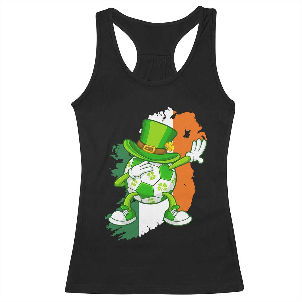 Funny Dabbing Soccer Ball Racerback Tank Top St Patricks Day TS12 Black Print Your Wear