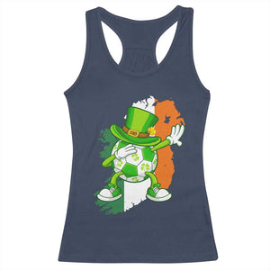 Funny Dabbing Soccer Ball Racerback Tank Top St Patricks Day TS12 Navy Print Your Wear