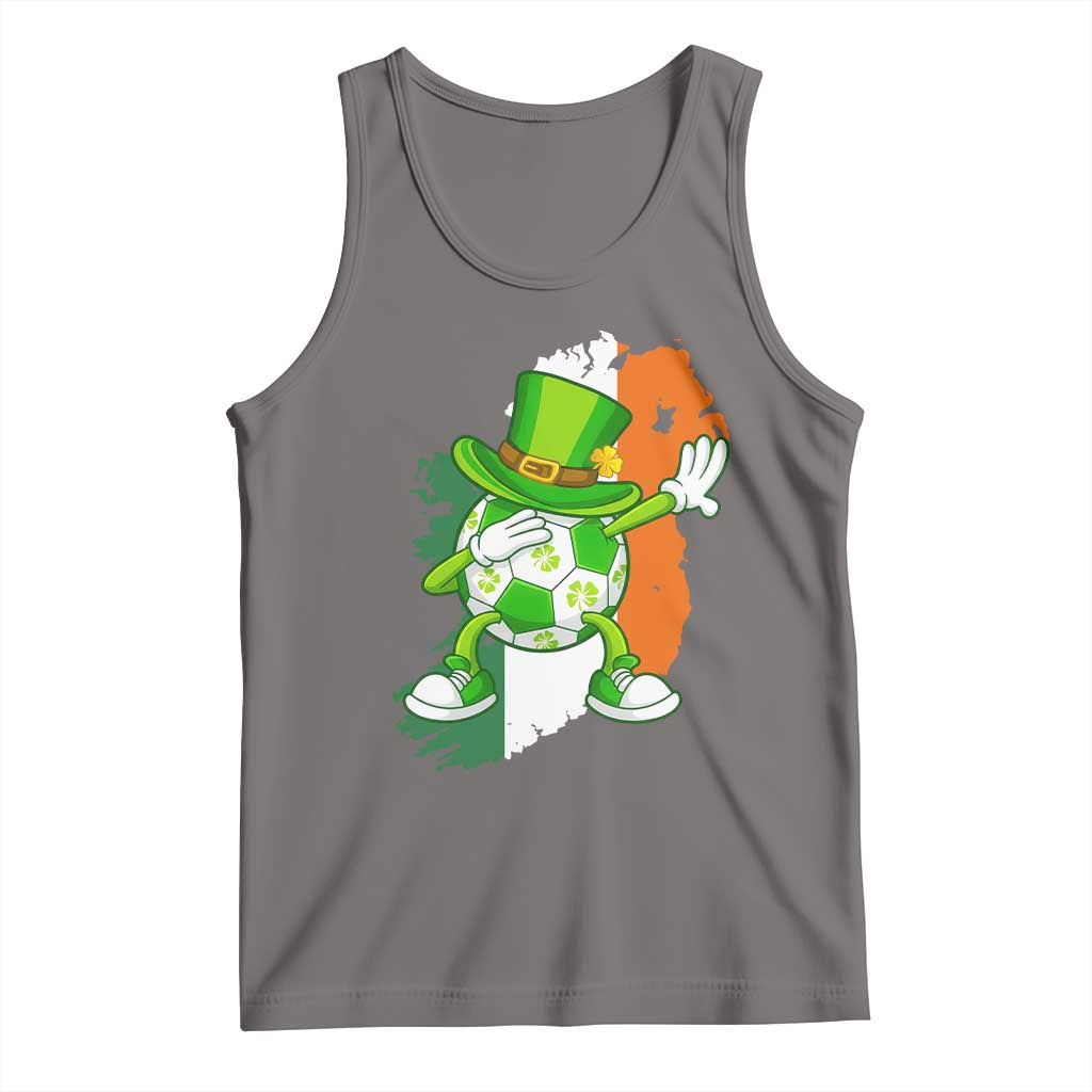Funny Dabbing Soccer Ball Tank Top St Patricks Day TS12 Deep Heather Print Your Wear