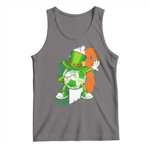Funny Dabbing Soccer Ball Tank Top St Patricks Day TS12 Deep Heather Print Your Wear
