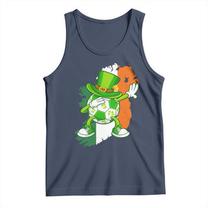 Funny Dabbing Soccer Ball Tank Top St Patricks Day TS12 Navy Print Your Wear