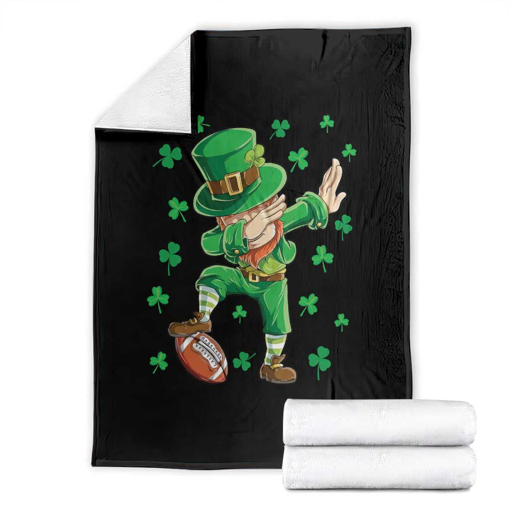 Dabbing Leprechaun Football St Patricks Day Boys Men Sports T-Shirt Throw Blanket TS12 Black Print Your Wear