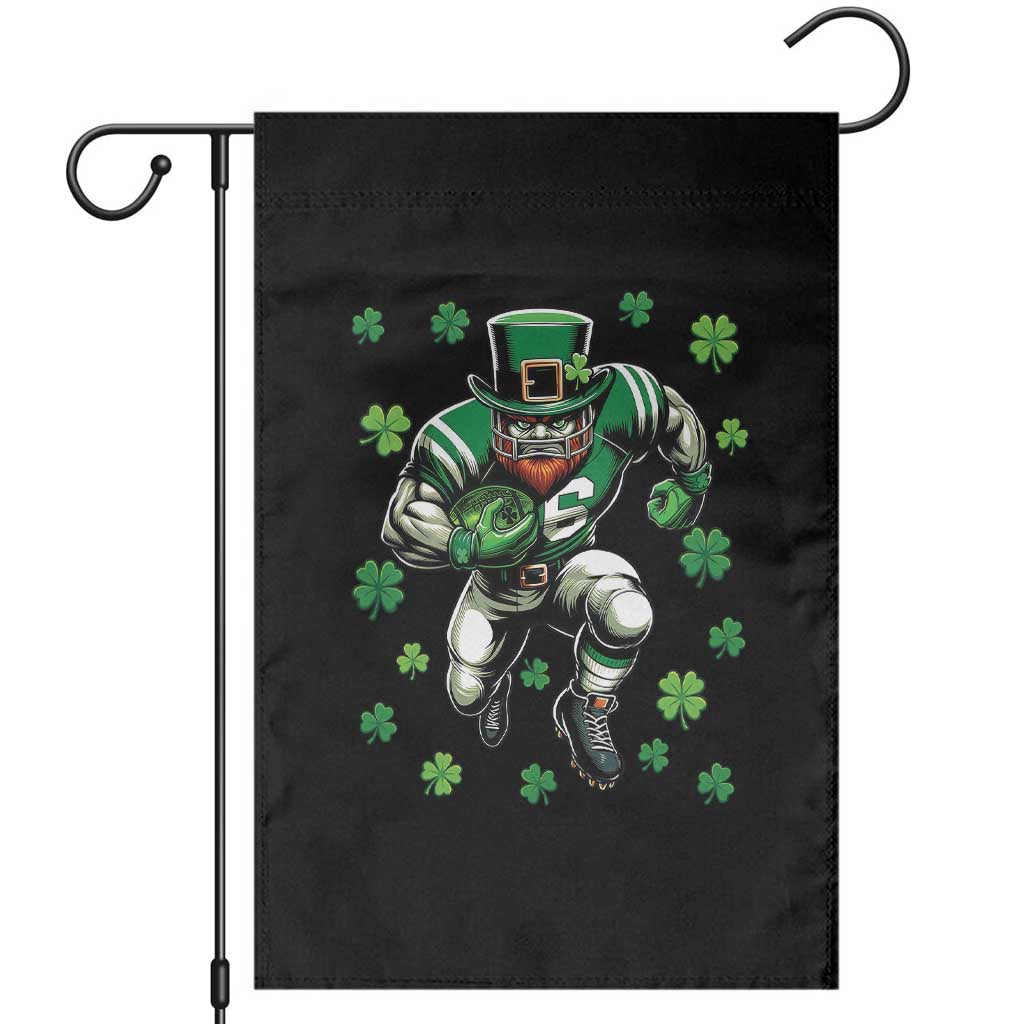 Leprechaun Football Dabbing Pose Garden Flag Lucky Irish Gift TS12 Black Print Your Wear