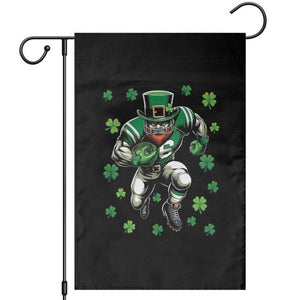 Leprechaun Football Dabbing Pose Garden Flag Lucky Irish Gift TS12 Black Print Your Wear