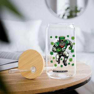 Leprechaun Football Dabbing Pose Glass Can Lucky Irish Gift TS12 Print Your Wear