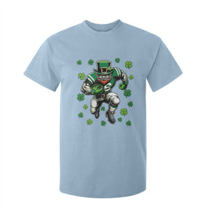 Leprechaun Football Dabbing Pose T Shirt For Kid Lucky Irish Gift TS12 Light Blue Print Your Wear