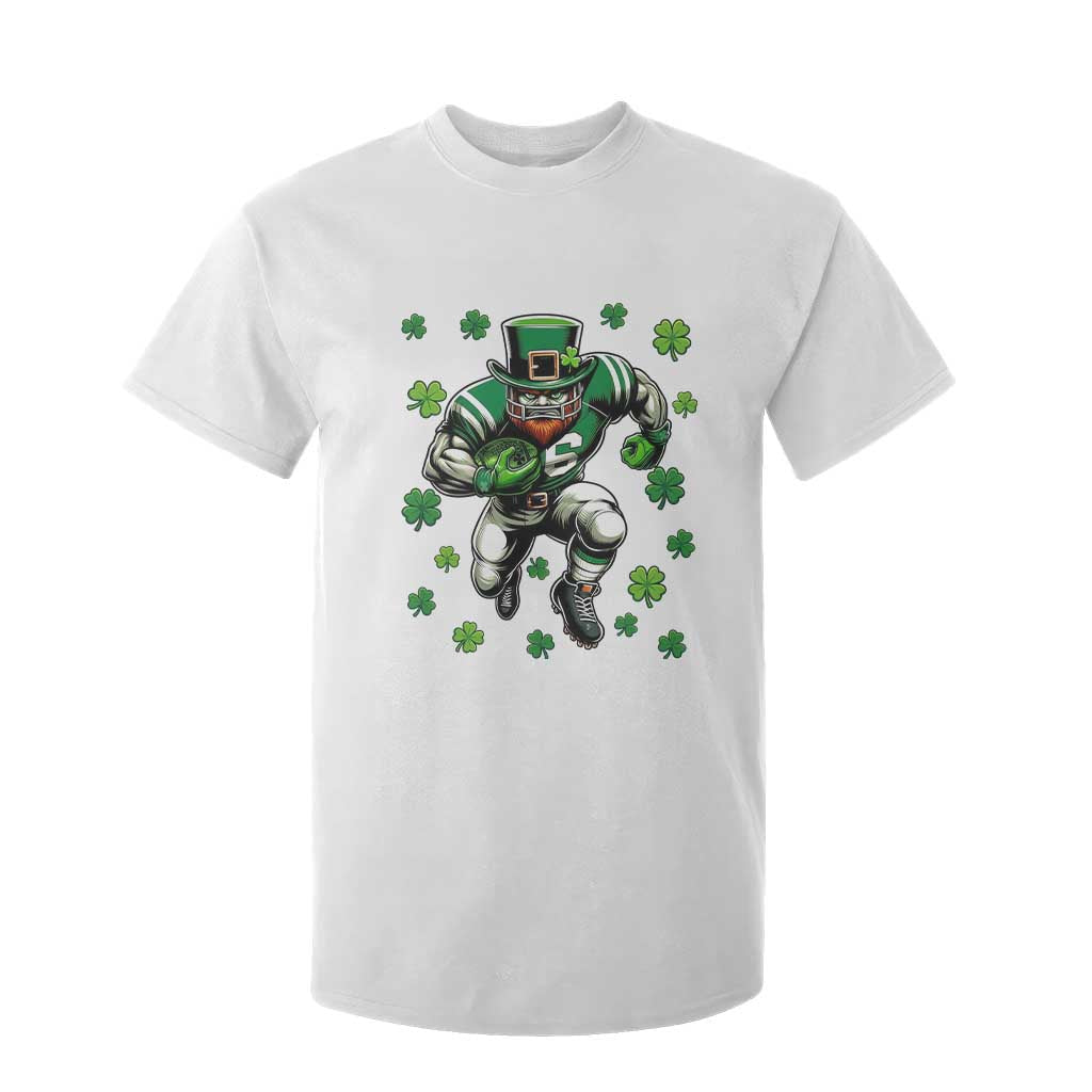Leprechaun Football Dabbing Pose T Shirt For Kid Lucky Irish Gift TS12 White Print Your Wear
